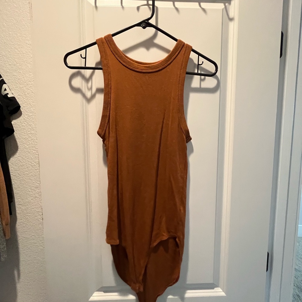 A New Day Brown Asymmetrical Tank Top
